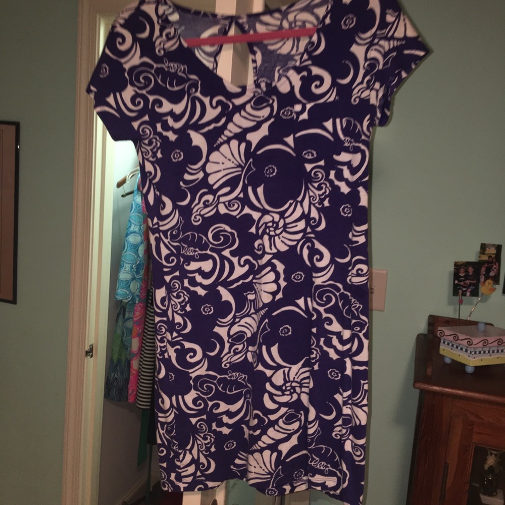Lily Pulitzer navy and white seashell dress